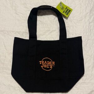 Trader Joe's Black Tote Bag with Orange Logo